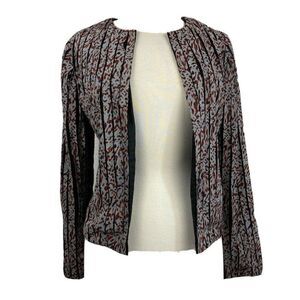 SACHIN + BABI FOR ANKASA Jacket S Womens Sequins Open Front Stripes Animal Print
